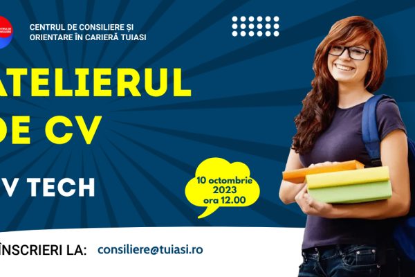 CV TECH – Atelierul de CV, 10 octombrie 2023, ora 12.00